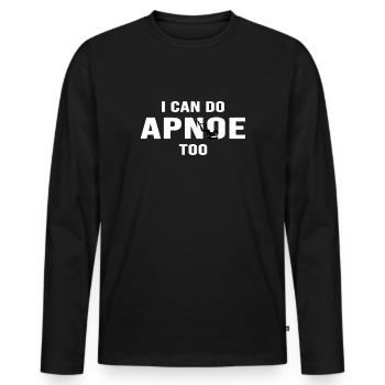 apnoetaucher oxygen apnoe tauchen schnorcheln - Männer Premium Bio Langarmshirt - Schwarz - Vorne - Nico (187cm)