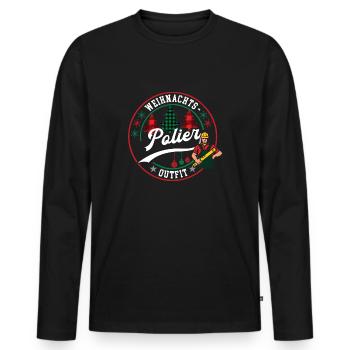 Polier Weihnachten Poliere Baustelle Bauleitung - Männer Premium Bio Langarmshirt - Schwarz - Vorne - Nico (187cm)