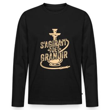 S’agirait de grandir - T-shirt manches longues Premium bio Homme - noir - Devant - Nico (187cm)