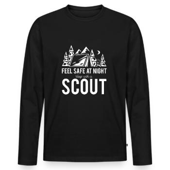 Scout, Scout, Wolfling, Rover, Gift - Men's Premium Organic Long Sleeve Shirt - black - Front - Nico (187cm)