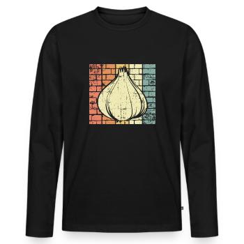Ail - T-shirt manches longues Premium bio Homme - noir - Devant - Nico (187cm)