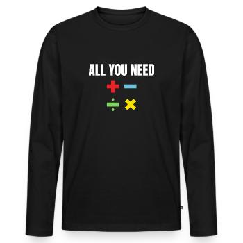 Teacher Math Cool Quote Funny Saying Teaching - T-shirt manches longues Premium bio Homme - noir - Devant - Nico (187cm)