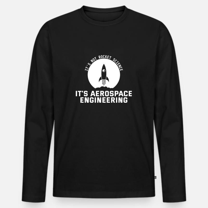 Luft- und Raumfahrttechnik Ingenieur Witz - Männer Premium Bio Langarmshirt - Schwarz