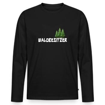 Wald Waldbesitzer Forst Waldarbeiter Kiefer Fichte - Männer Premium Bio Langarmshirt - Schwarz - Vorne - Nico (187cm)
