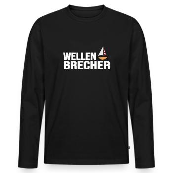 segeln Segelboot ahoi Wellenbrecher Skipper Segler - Männer Premium Bio Langarmshirt - Schwarz - Vorne - Nico (187cm)