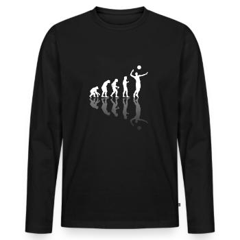 Volleyball Team Gift Beach Volleyball Evolution - Men's Premium Organic Long Sleeve Shirt - black - Front - Nico (187cm)