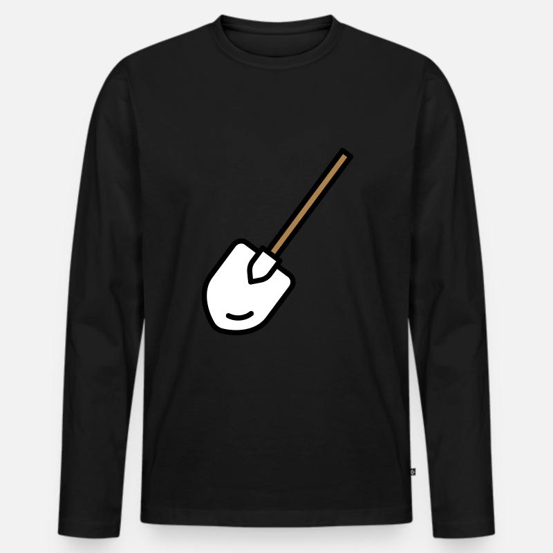 Schaufel Werkzeug Gartenarbeit - Männer Premium Bio Langarmshirt - Schwarz