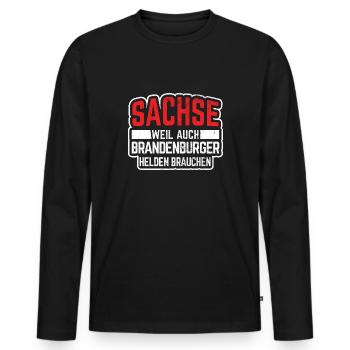 Sachsen Ostdeutschland - Männer Premium Bio Langarmshirt - Schwarz - Vorne - Nico (187cm)
