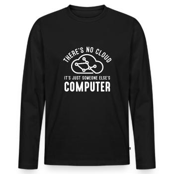 Es gibt keine Cloud - Männer Premium Bio Langarmshirt - Schwarz - Vorne - Nico (187cm)