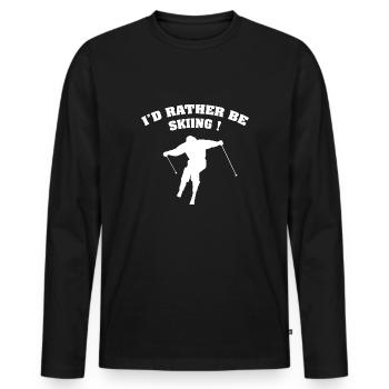 Je préfère skier - T-shirt manches longues Premium bio Homme - noir - Devant - Nico (187cm)