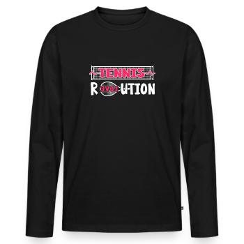Tennis Match Ball Tennis Player Tennis-love - Men's Premium Organic Long Sleeve Shirt - black - Front - Nico (187cm)