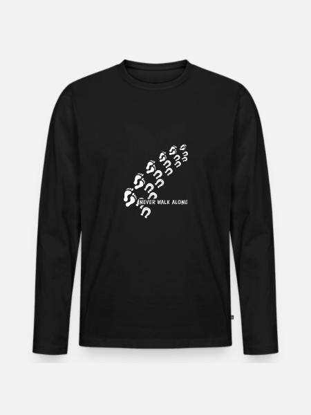 never walk alone pferd - Männer Premium Bio Langarmshirt - Schwarz