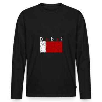 Dubai Flag United Arab Emirates UAE - Men's Premium Organic Long Sleeve Shirt - black - Front - Nico (187cm)