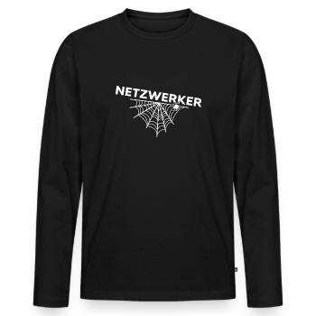 spinne spinnennetz netzwerker arachnoidea - Männer Premium Bio Langarmshirt - Schwarz - Vorne - Nico (187cm)