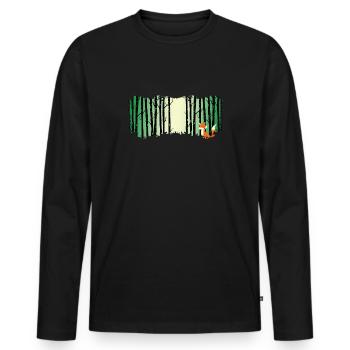 Wald shinrin yoku Waldmeditation "fuchs Waldbaden" - Männer Premium Bio Langarmshirt - Schwarz - Vorne - Nico (187cm)