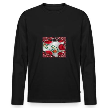 Peru Flagge Lima Südamerika - Männer Premium Bio Langarmshirt - Schwarz - Vorne - Nico (187cm)