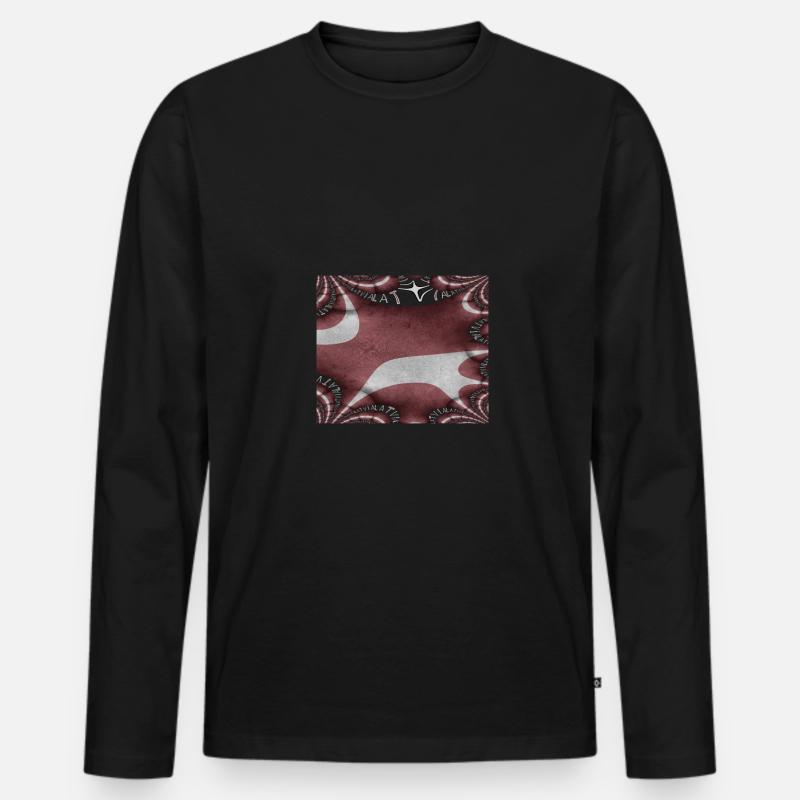Lettland Flagge Riga - Männer Premium Bio Langarmshirt - Schwarz