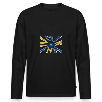 Ukraine Flagge Kiew - Männer Premium Bio Langarmshirt - Schwarz - Vorne - Nico (187cm)