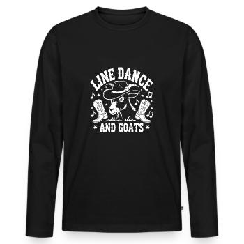Chèvres et danse en ligne Chèvre drôle avec Stetson - T-shirt manches longues Premium bio Homme - noir - Devant - Nico (187cm)
