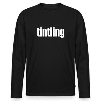 Cadeau de tatouage, lettrage de tatouage - T-shirt manches longues Premium bio Homme - noir - Devant - Nico (187cm)