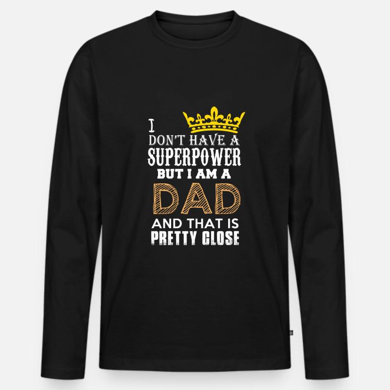 Super Dad - Männer Premium Bio Langarmshirt - Schwarz