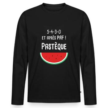Et paf pastèque la cité de la peur film t-shirt - T-shirt manches longues Premium bio Homme - noir - Devant - Nico (187cm)
