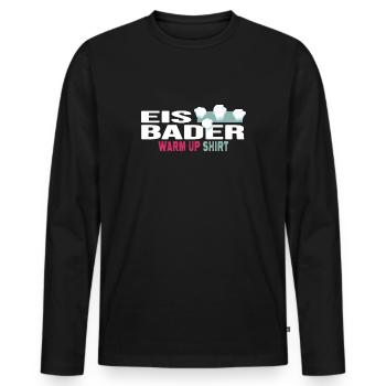 Ice Bath Winter Swimming Warm-Up Shirt - Men's Premium Organic Long Sleeve Shirt - black - Front - Nico (187cm)