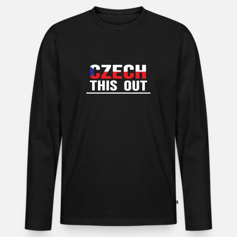 Repubblica Ceca Praga "Czech This Out" - Maglia a manica lunga ecologica premium da uomo - nero