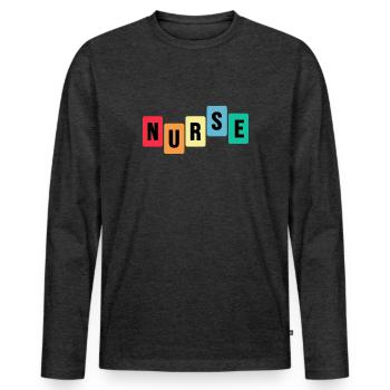 Nurse Hospital Nursing Emergency Room - Men's Premium Organic Long Sleeve Shirt - heather anthracite - Front - Nico (187cm)