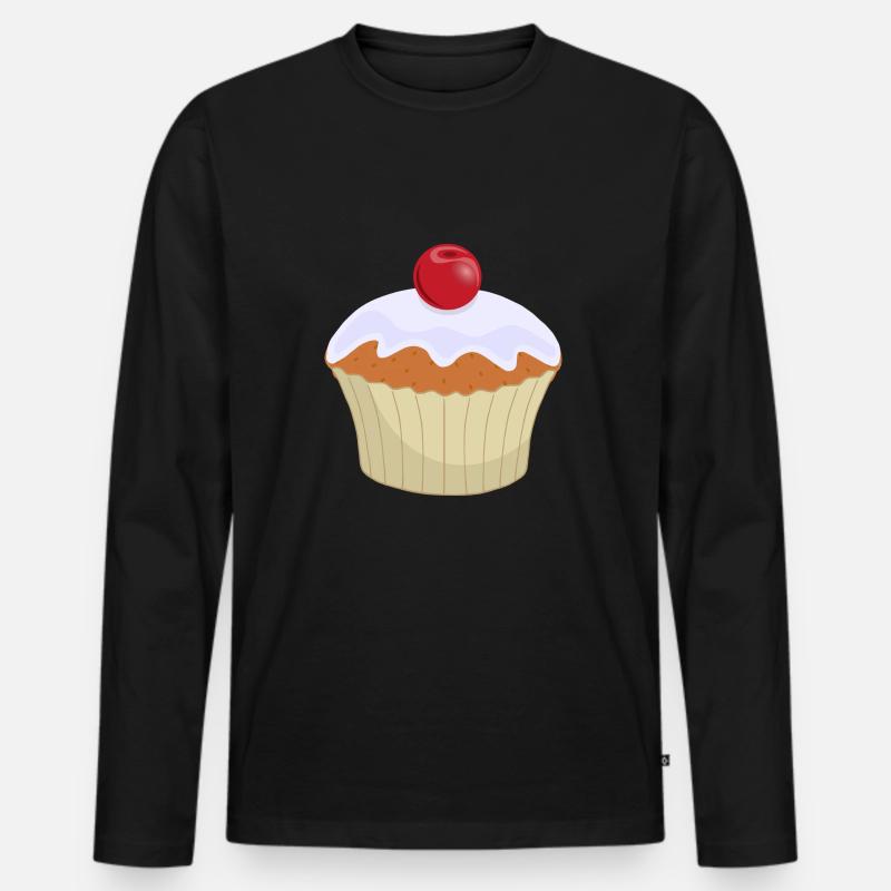 Cupcake - Männer Premium Bio Langarmshirt - Schwarz
