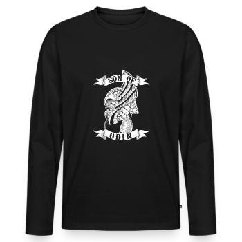 Son of Odin T-Shirt Design - Men's Premium Organic Long Sleeve Shirt - black - Front - Nico (187cm)