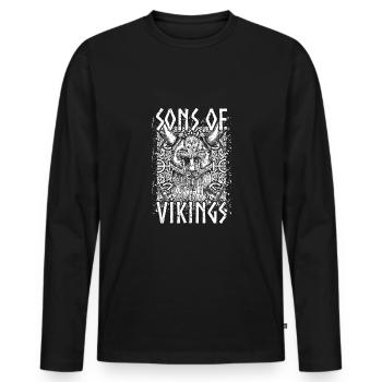 Sons of Vikings - Men's Premium Organic Long Sleeve Shirt - black - Front - Nico (187cm)