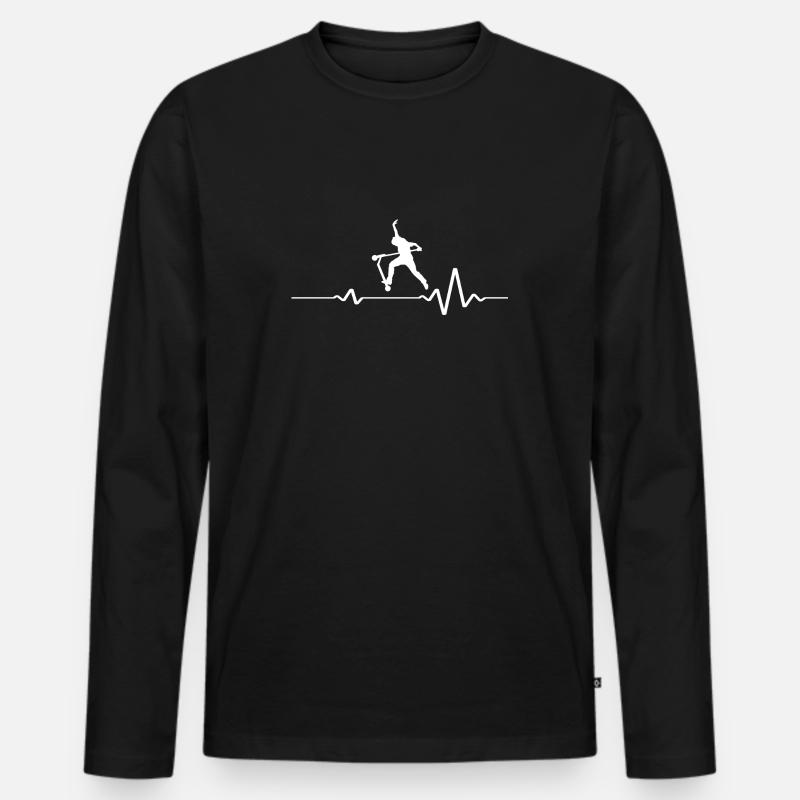 scooter rollerscooter stuntscooter scooter-stunt - Männer Premium Bio Langarmshirt - Schwarz