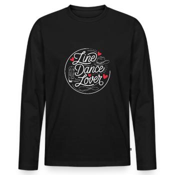 Line Dance Design for Dancers and Dance Group - Men's Premium Organic Long Sleeve Shirt - black - Front - Nico (187cm)