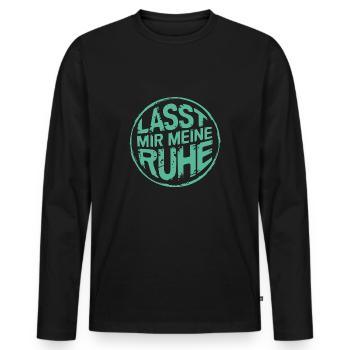 Lasst mir meine Ruhe - nicht stören - Männer Premium Bio Langarmshirt - Schwarz - Vorne - Nico (187cm)