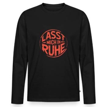Lasst mir meine Ruhe - einfach in Ruhe lassen - Männer Premium Bio Langarmshirt - Schwarz - Vorne - Nico (187cm)