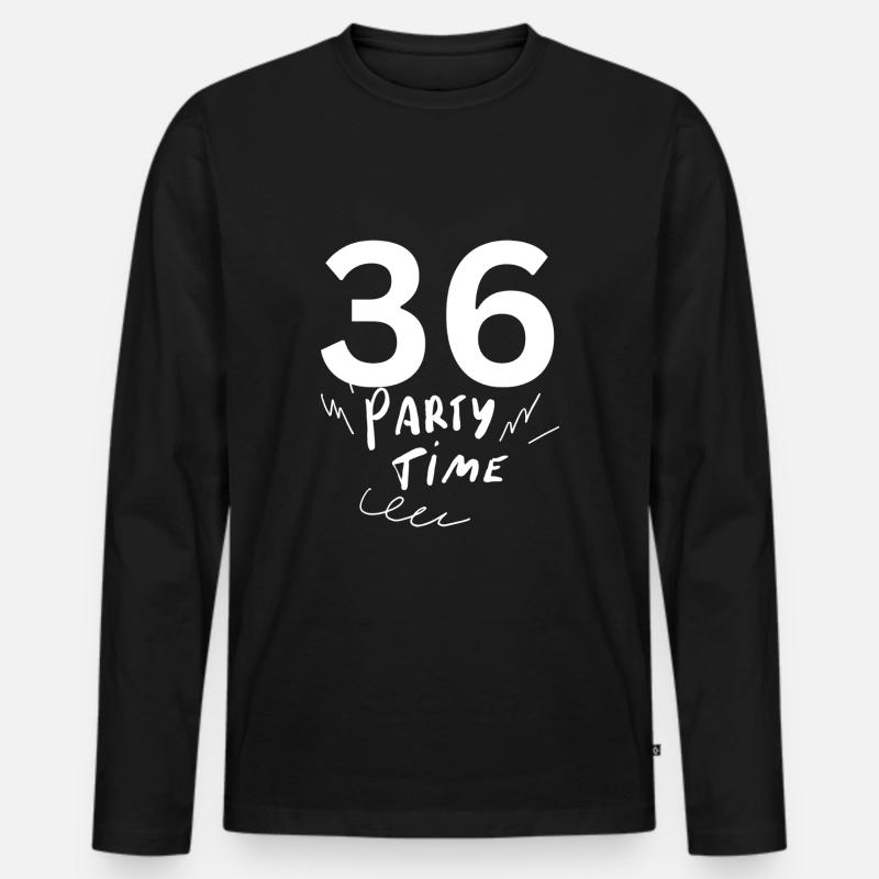 36 - Männer Premium Bio Langarmshirt - Schwarz
