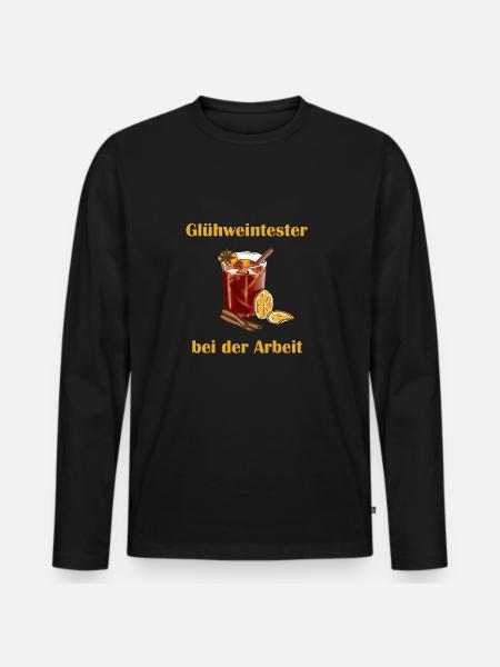 Gluehweintester - Männer Premium Bio Langarmshirt - Schwarz