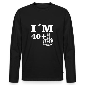 Geschenk Geburtstag Im 40 plus 1 - Männer Premium Bio Langarmshirt - Schwarz - Vorne - Nico (187cm)
