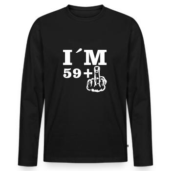 Gift Birthday Im 59 plus 1 - Men's Premium Organic Long Sleeve Shirt - black - Front - Nico (187cm)