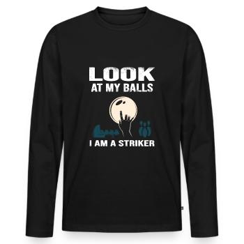 Bowling Bowling ball "striker" pin xxx bowlingpro - Men's Premium Organic Long Sleeve Shirt - black - Front - Nico (187cm)