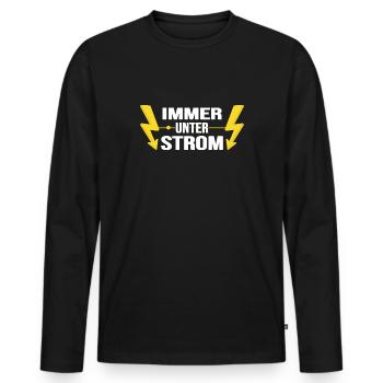 Elektriker Watt Volt Strom Elektromonteur - Männer Premium Bio Langarmshirt - Schwarz - Vorne - Nico (187cm)