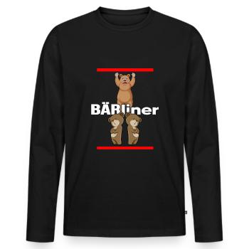 Berlin Capitale Berliner-Bär Bärliner - T-shirt manches longues Premium bio Homme - noir - Devant - Nico (187cm)