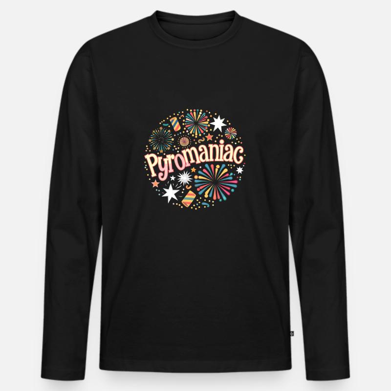 Pyrotechnik Silvester Feuerwerk Neujahr - Männer Premium Bio Langarmshirt - Schwarz
