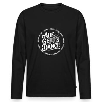Line Dance Gruppe Training mein Tanzsport - Männer Premium Bio Langarmshirt - Schwarz - Vorne - Nico (187cm)