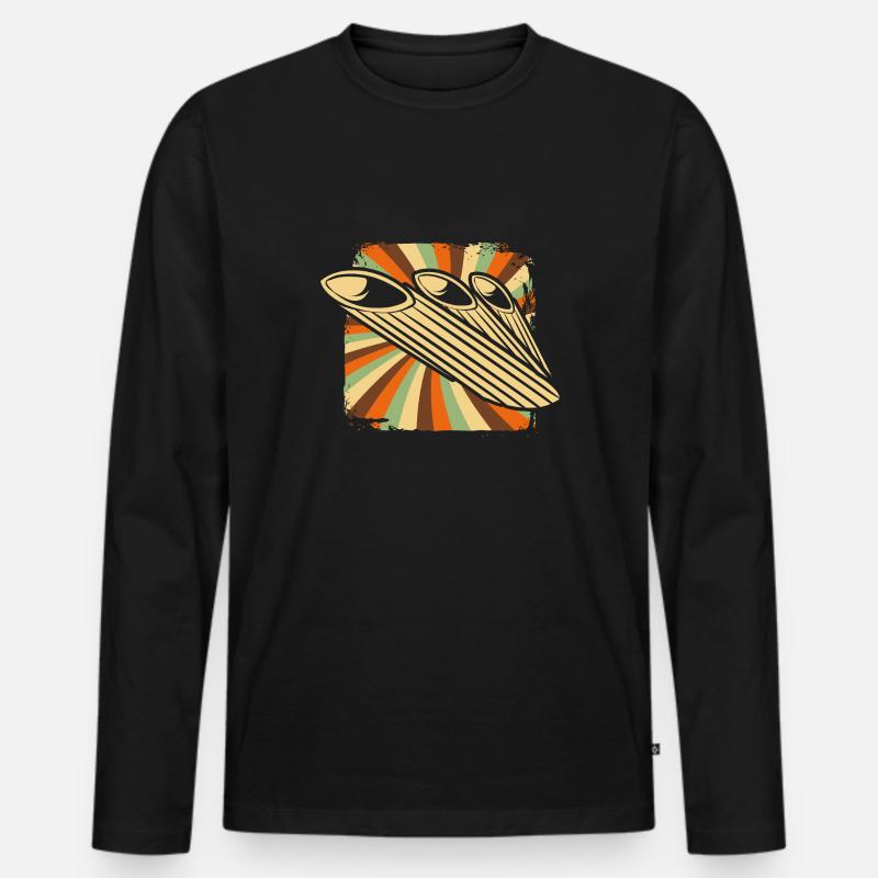 Nudeln - Männer Premium Bio Langarmshirt - Schwarz
