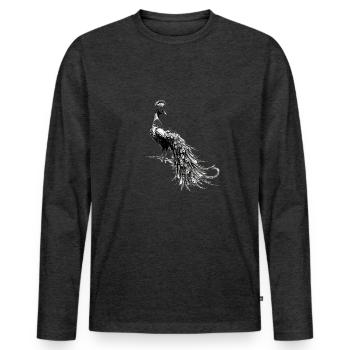 Peacock Magnificent Pride Beauty Gift Idea - Men's Premium Organic Long Sleeve Shirt - heather anthracite - Front - Nico (187cm)