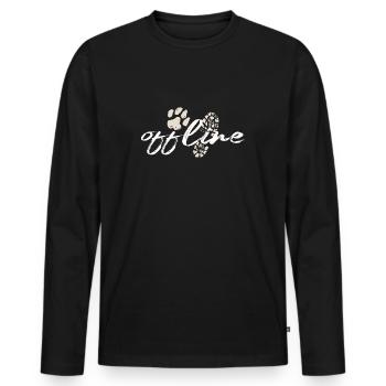 Motif de patte de chien hors ligne - T-shirt manches longues Premium bio Homme - noir - Devant - Nico (187cm)