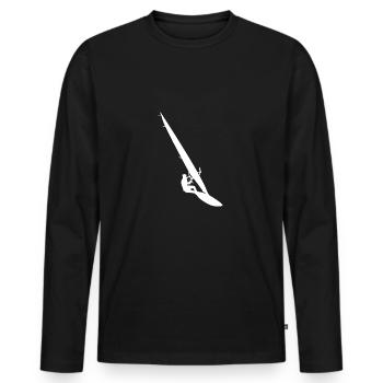 Windsurfing Gift Windsurfer Surfers Windsurfing - Men's Premium Organic Long Sleeve Shirt - black - Front - Nico (187cm)