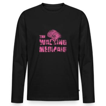 mermaid - Men's Premium Organic Long Sleeve Shirt - black - Front - Nico (187cm)